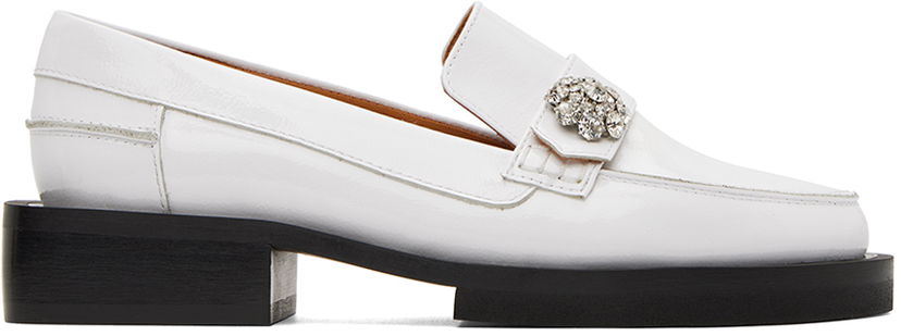 Tenisice i cipele GANNI Jeweled Patent Leather Platform Loafers Bijela | S2014