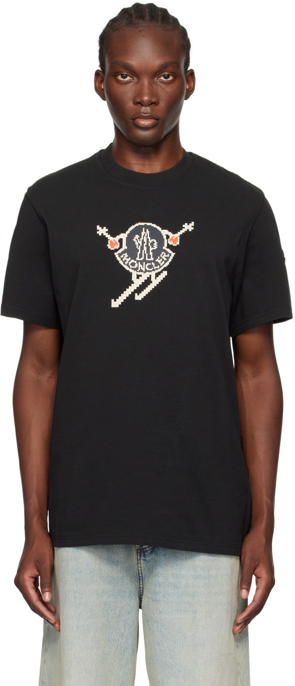 Majica kratkih rukava Moncler Black Ski Logo T-shirt Crna | J20918C0001083927