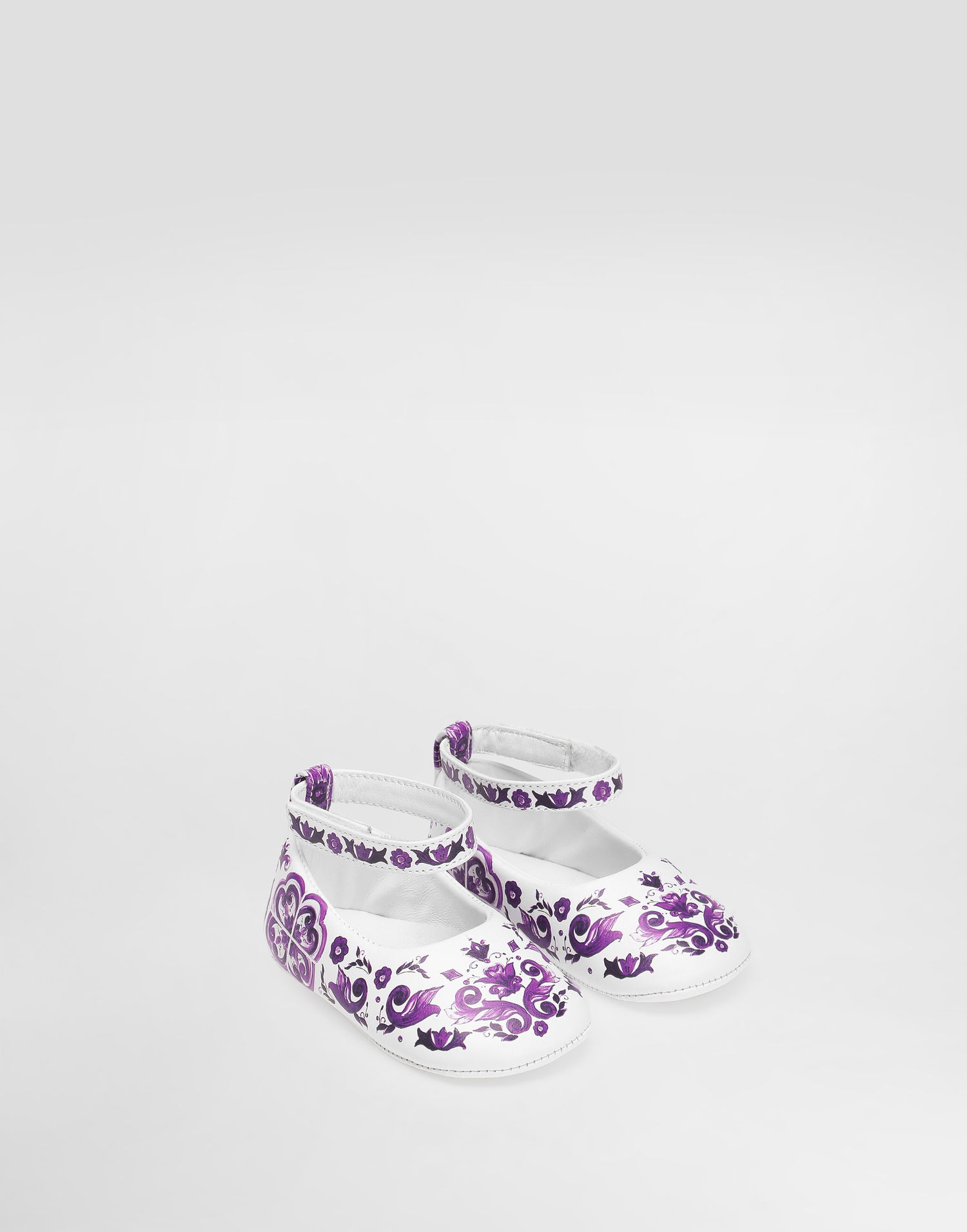 Tenisice i cipele Dolce & Gabbana Dolce & Gabbana Majolica-print Nappa Leather Ballet Flats Bijela | DK0065AC513I03TN, 1