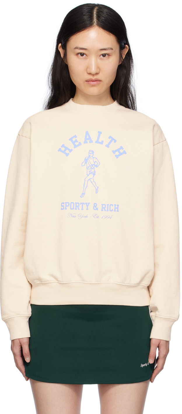 Dukserice Sporty & Rich NY Running Club Sweatshirt Bež | CRAW2348CR