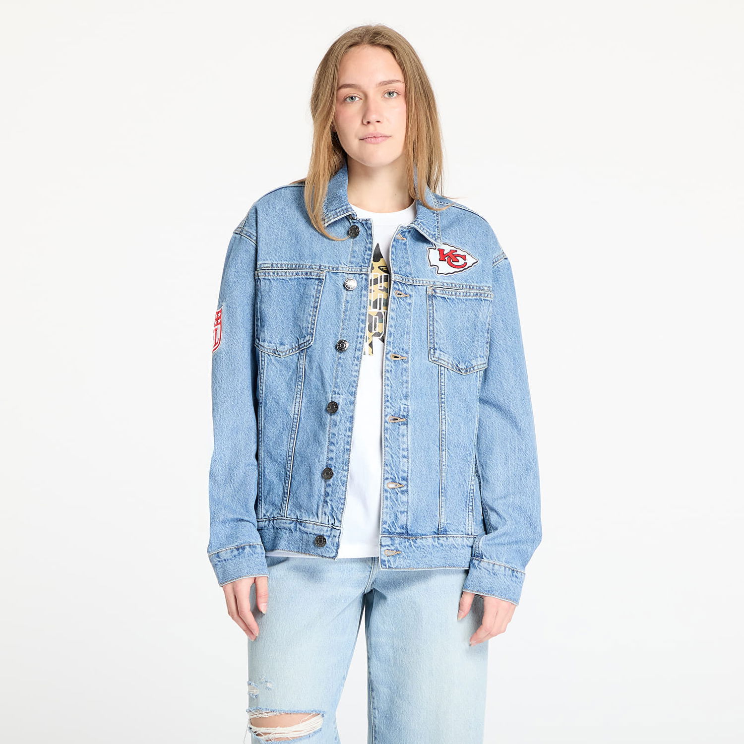 Jakna New Era New Era Kansas City Chiefs Denim Jacket Plava | 60667895, 0
