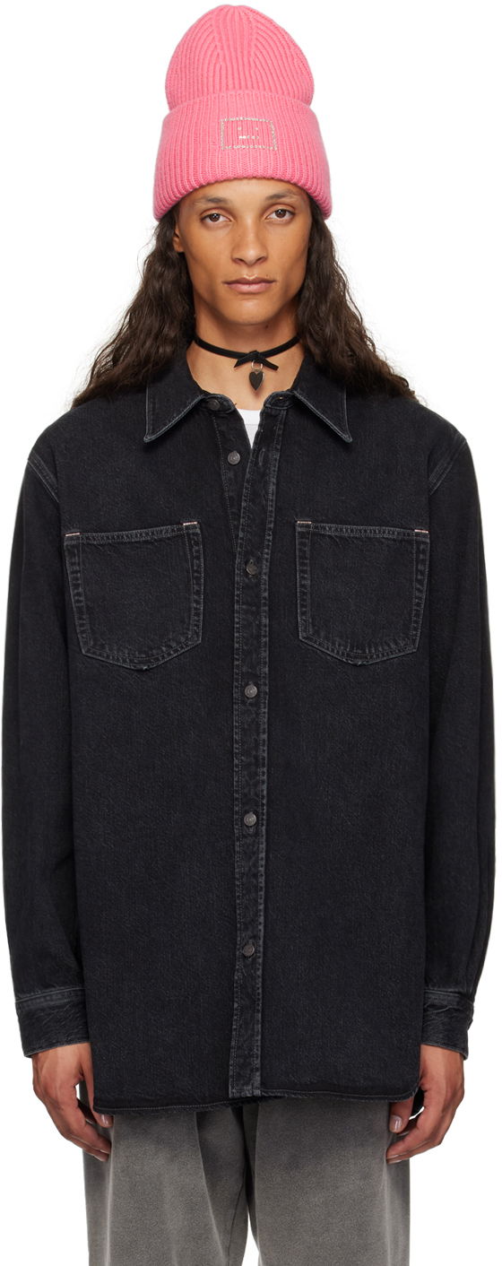 Košulja Acne Studios Button-Up Denim Shirt Crna | CB0082-