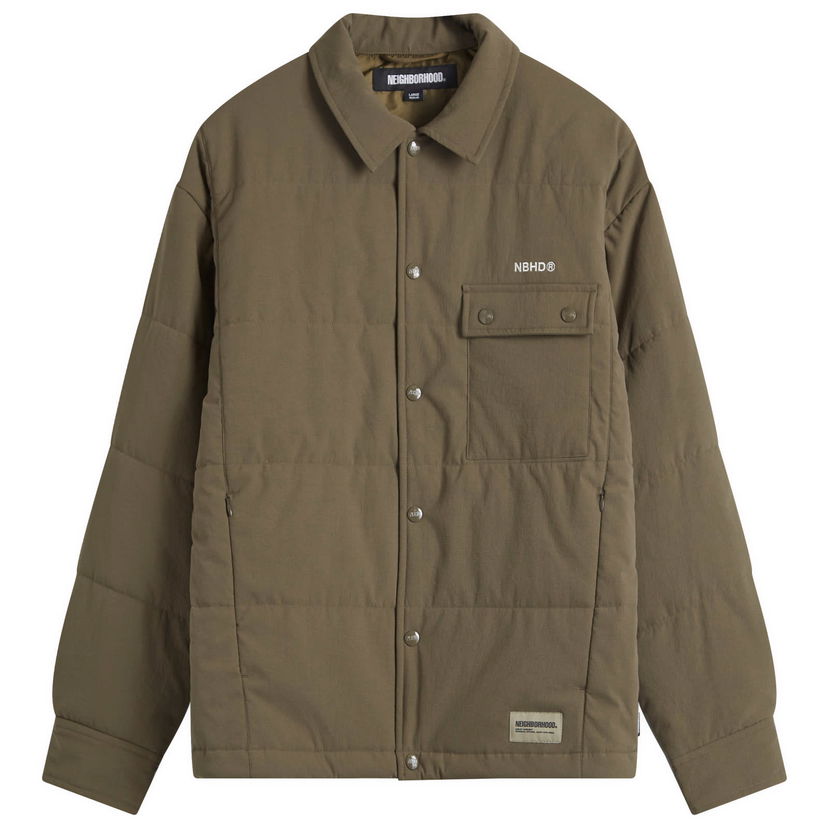 Pernata jakna Neighborhood Padded Overshirt Zelena | 242TSNH-SHM08-OLV