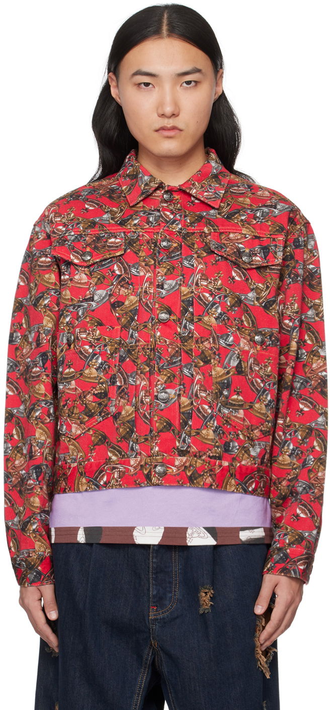 Jakna Vivienne Westwood Marlene Denim Jacket Crvena | 2801000A-W00SD-
