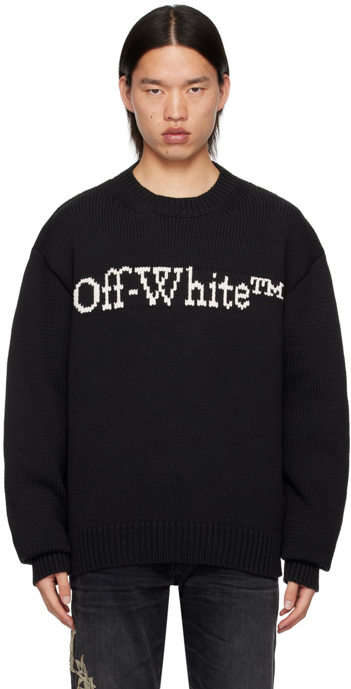 Džemper Off-White Black Big Bookish Chunky Sweater Crna | OMHE167C99KNI0011001