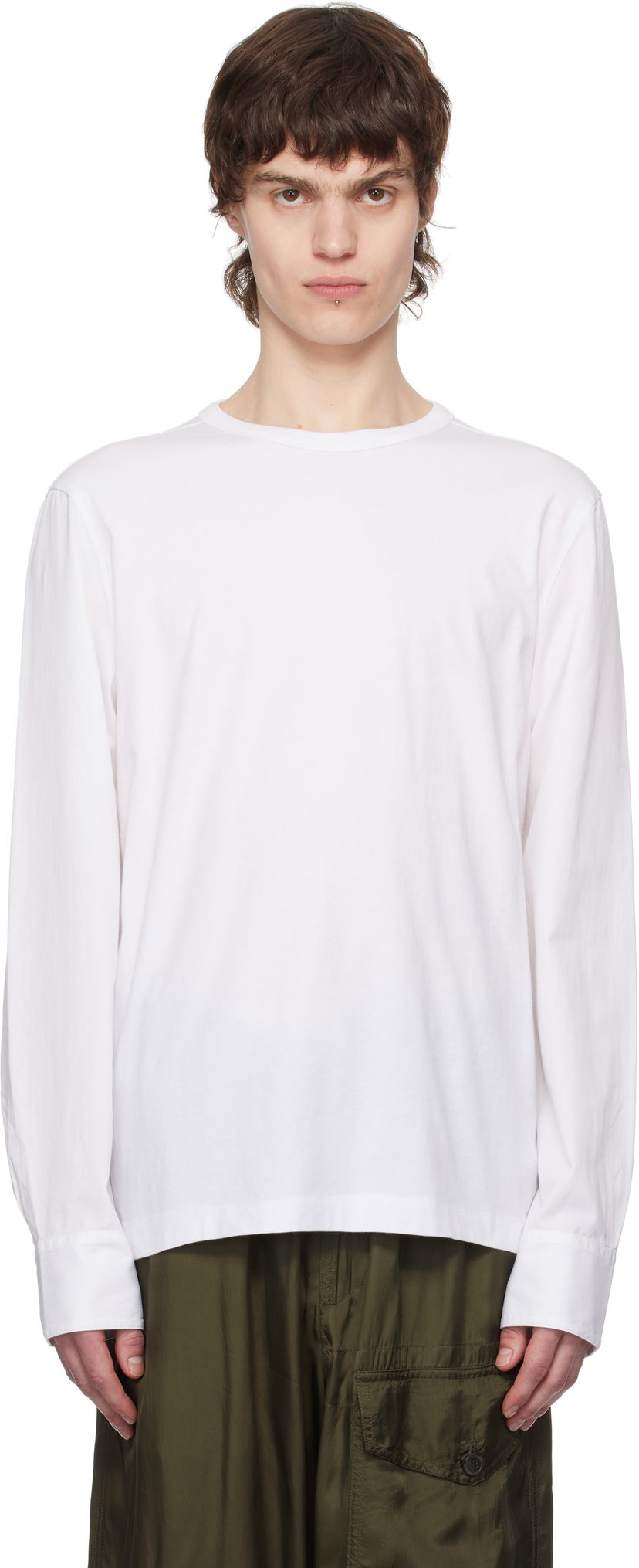 Majica kratkih rukava Dries Van Noten Dries Van Noten Paneled Long Sleeve T-Shirt Bijela | 251-021106-1600