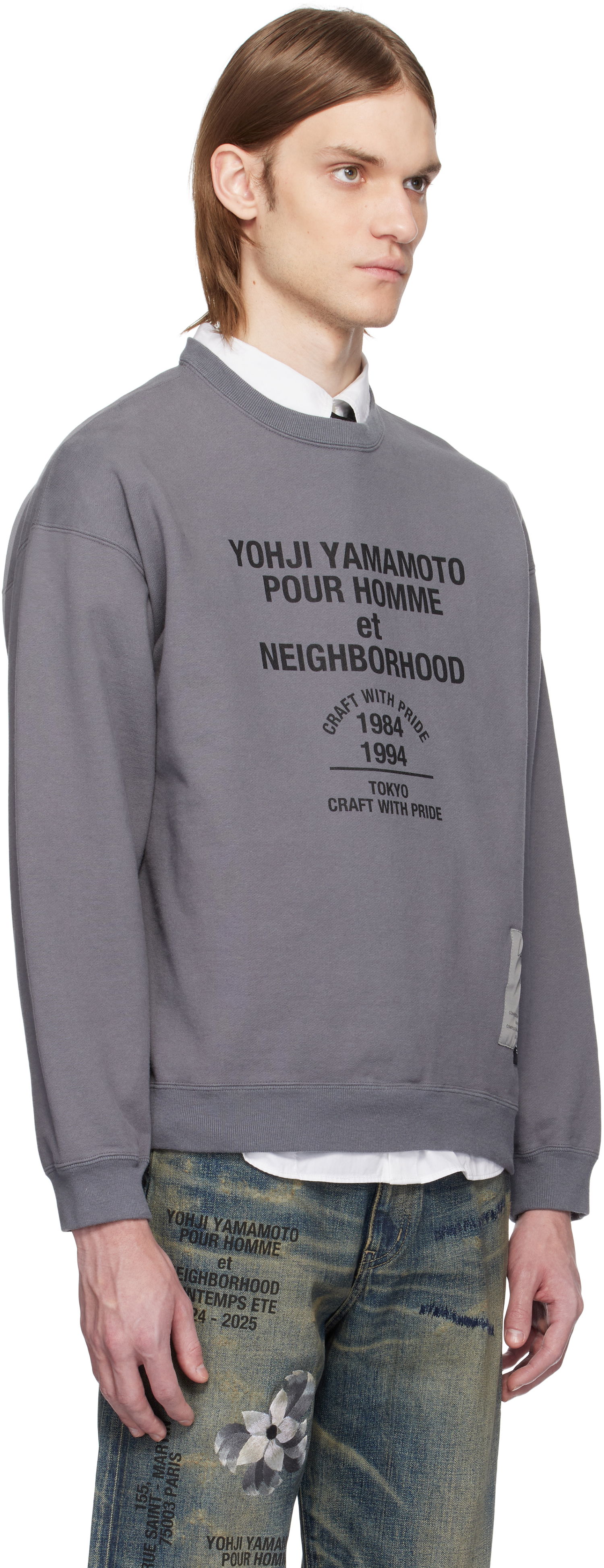 Džemper Yohji Yamamoto Yohji Yamamoto x Neighborhood Edition Long Sleeve Sweatshirt Siva | HP-T88-995, 1