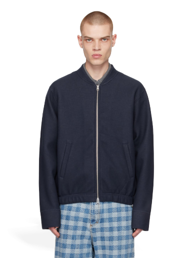 Bomber jakna AMI Zipped Bomber Jacket Tamnoplava | HJK015.750