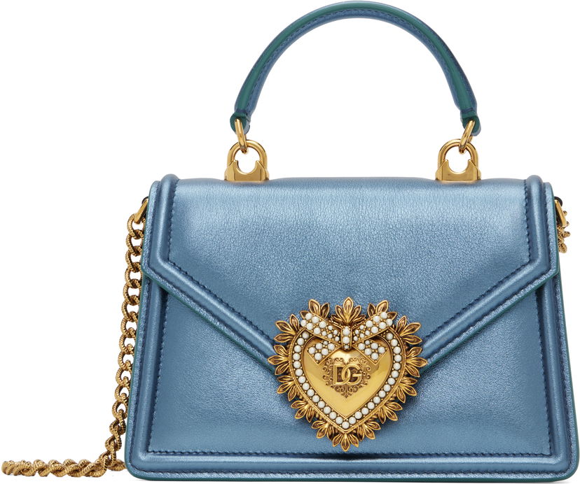 Ručna torbica Dolce & Gabbana Devotion Small Top Handle Bag Plava | BB6711 AY812