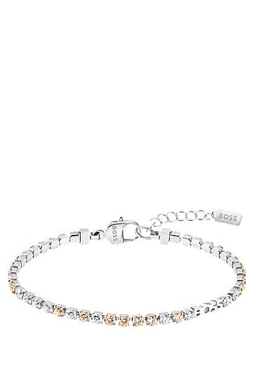 Narukvica BOSS BOSS Tennis Bracelet with Clear and Champagne Crystals Metalik | 1580633