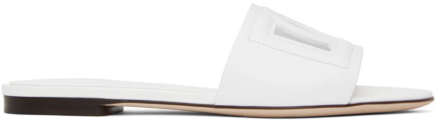 Tenisice i cipele Dolce & Gabbana White 'DG' Cutout Slides Bijela | CQ0436 AY329, 0