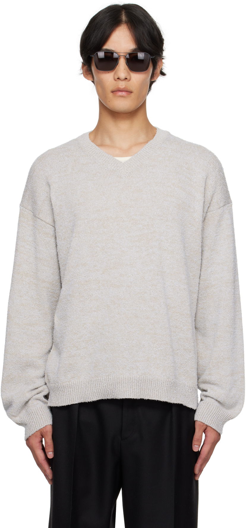 Džemper Maison Margiela Maison Margiela V-Neck Sweater Siva | S50HN0019 M13152