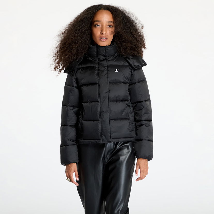 Pernata jakna CALVIN KLEIN Shiny Monologo Jacket Crna | J20J224616 BEH