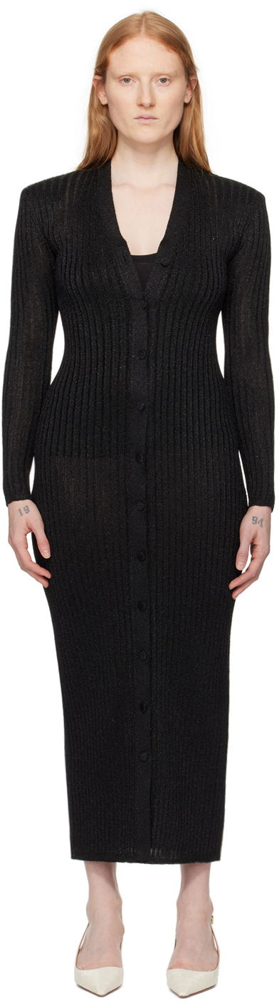 Haljina Tom Ford Metallic Midi Cardigan Dress Crna | ACK413-YAX661