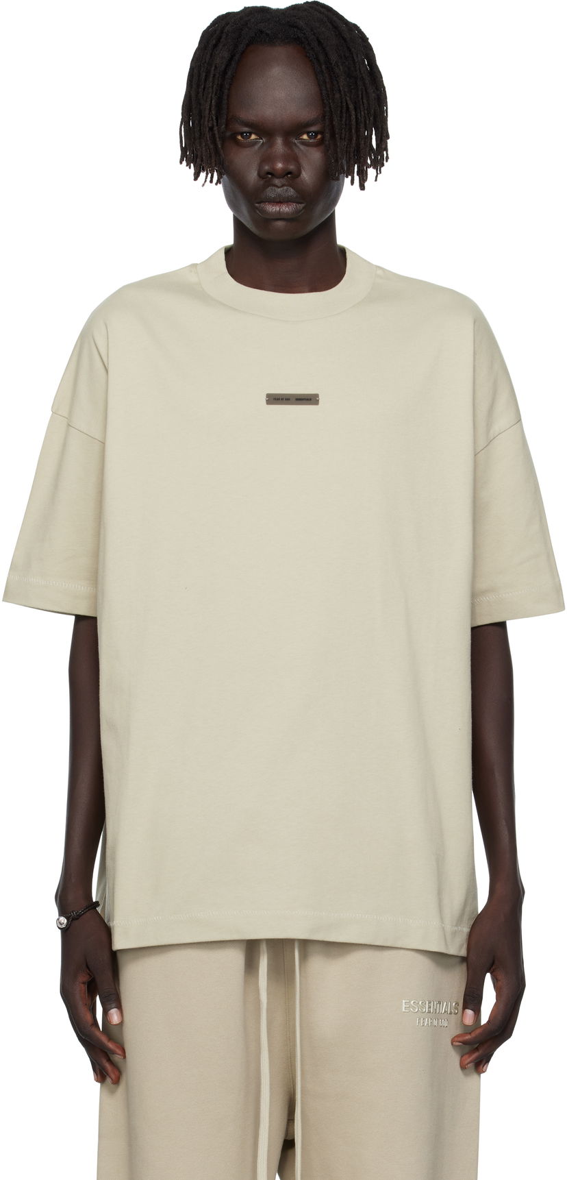 Majica kratkih rukava Fear of God ESSENTIALS Classic Fit T-Shirt Bež | 125SP254196F