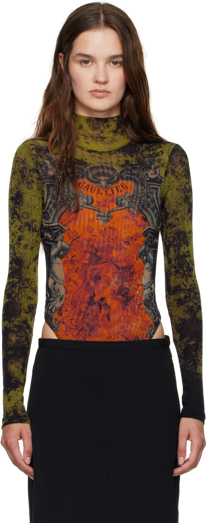 Body Jean Paul Gaultier Jean Paul Gaultier 'The Médaillon' Open Back Bodysuit Zelena | 25/03-W-TO306-M006P-004115