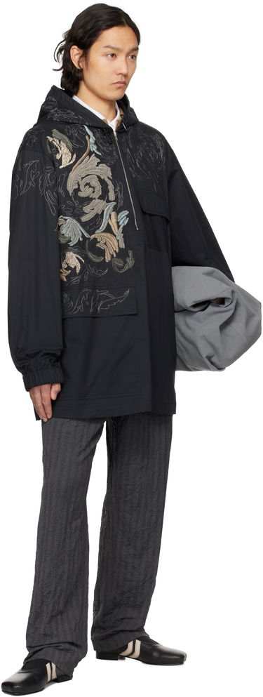 Vjetrovka Dries Van Noten Dries Van Noten Embroidered Hooded Anorak Crna | 251-020545-1147, 3