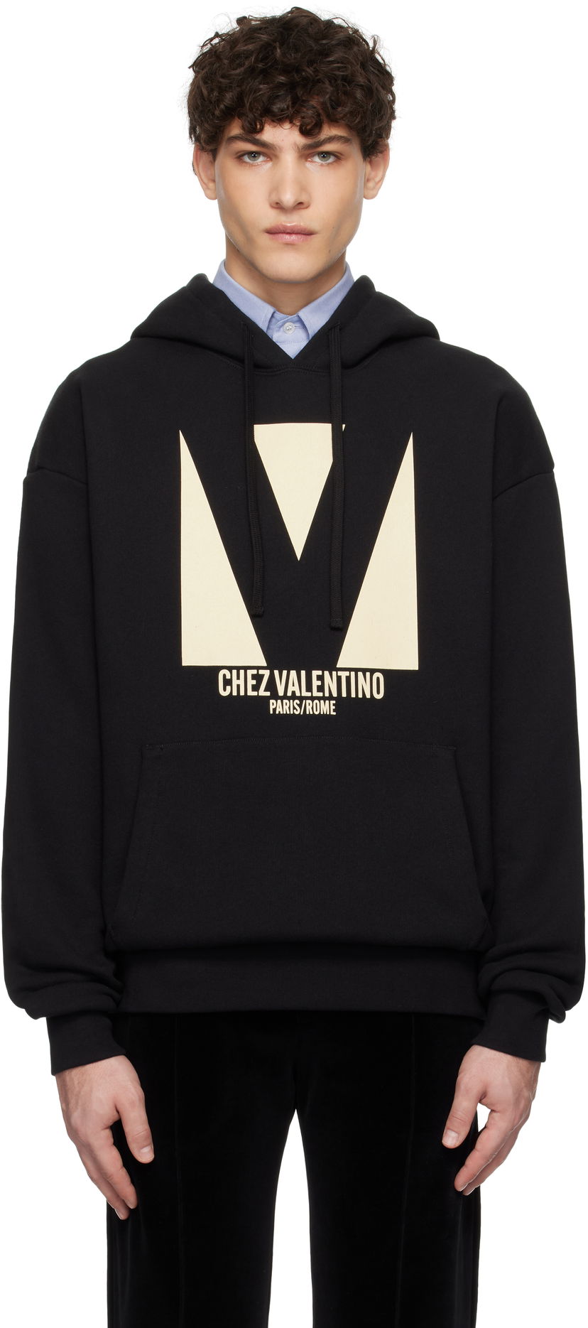 Dukserice Valentino Cotton Hoodie With Print Crna | 6V3MF28NAQA