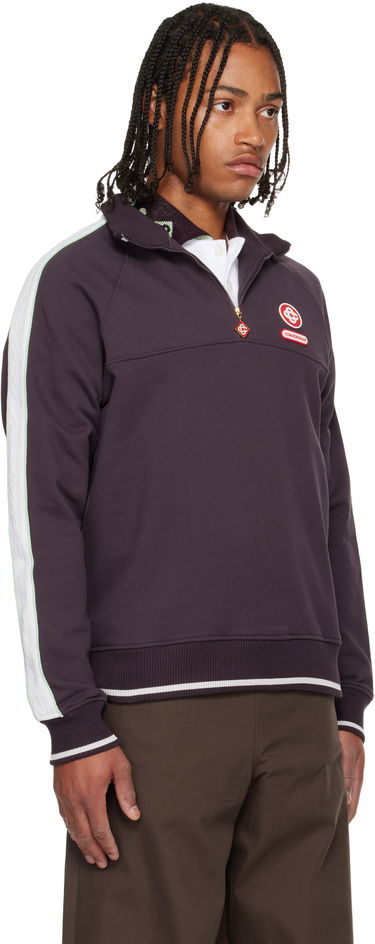 Dukserice Casablanca Quarter Zip Laurel Sweatshirt Ljubičasta | M-AW25-JTP-419-01, 1