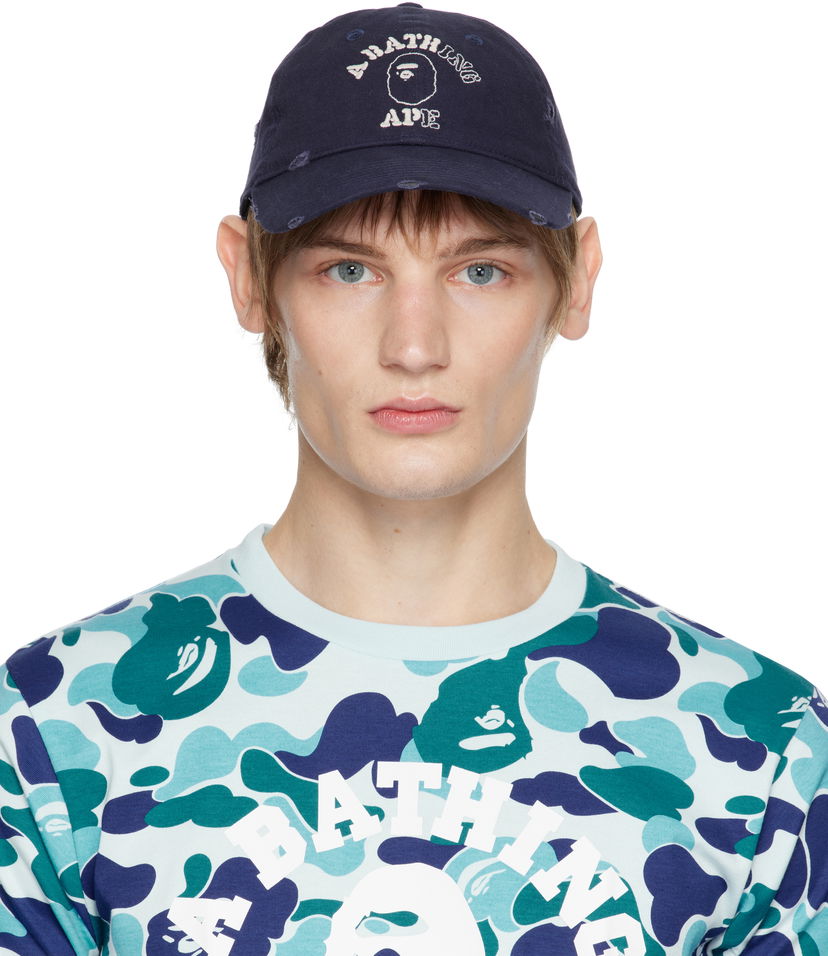 Kapa BAPE Worn Out College Cap Plava | 001CPK801304M