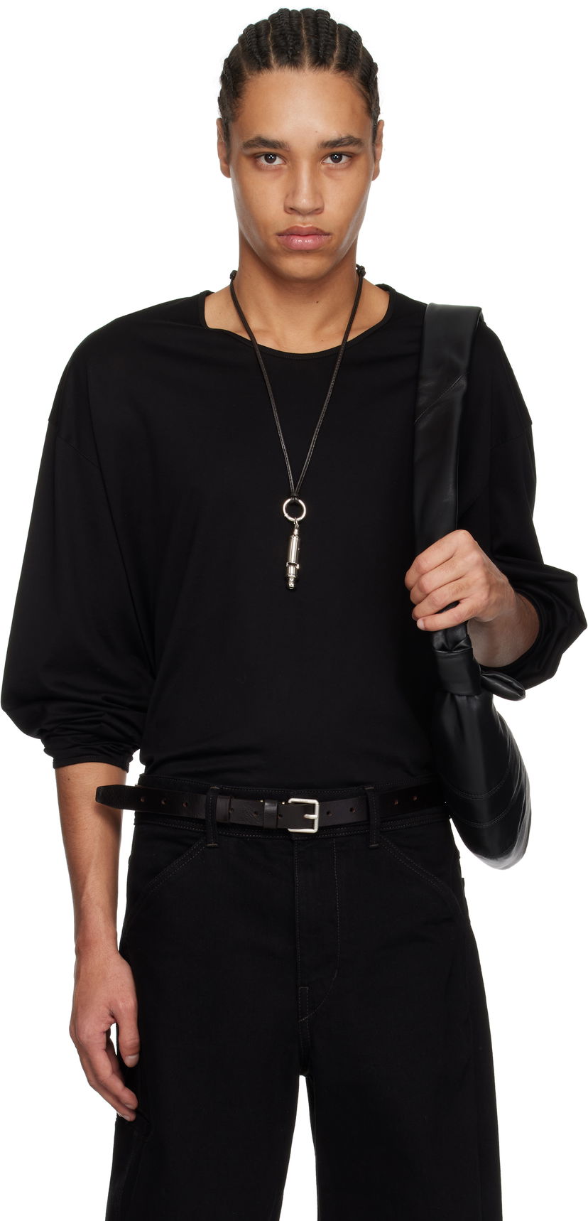 Majica kratkih rukava LEMAIRE Lemaire Relaxed Long Sleeve T-Shirt Crna | TO1375 LJ1018