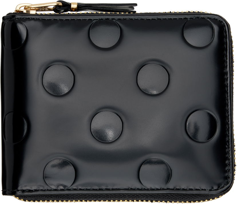 Novčanik Comme des Garçons Dots Embossed Leather Zip Wallet Crna | SA7100NE