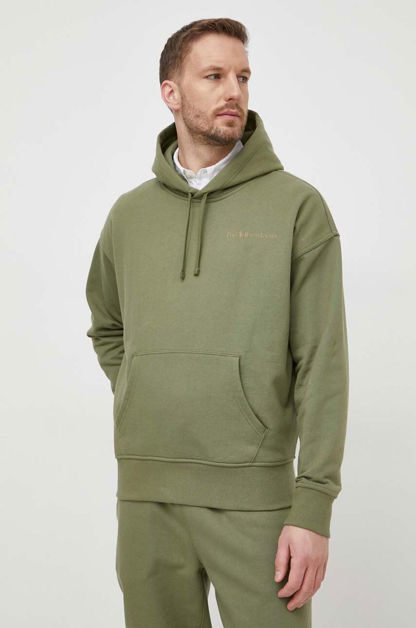 Dukserice Polo by Ralph Lauren Logo-Print Hooded Sweatshirt Zelena | 710917904