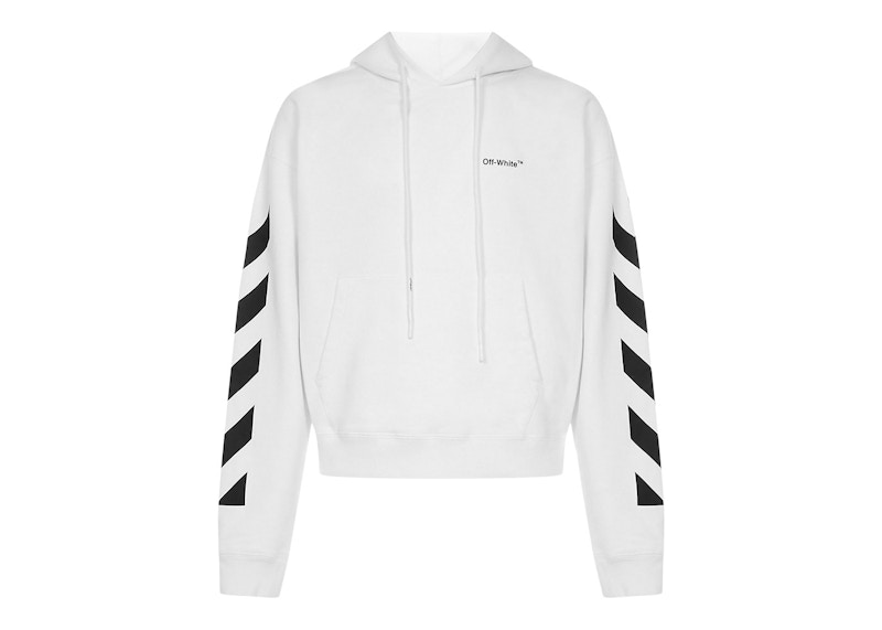 Dukserice Off-White Diagonal Helvetica Oversized Hoodie Bijela | OMBB037C99FLE0010110
