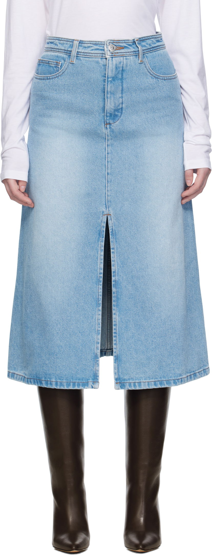 Suknja A.P.C. A.P.C. Georgia Denim Midi Skirt Plava | COHIC-F06423