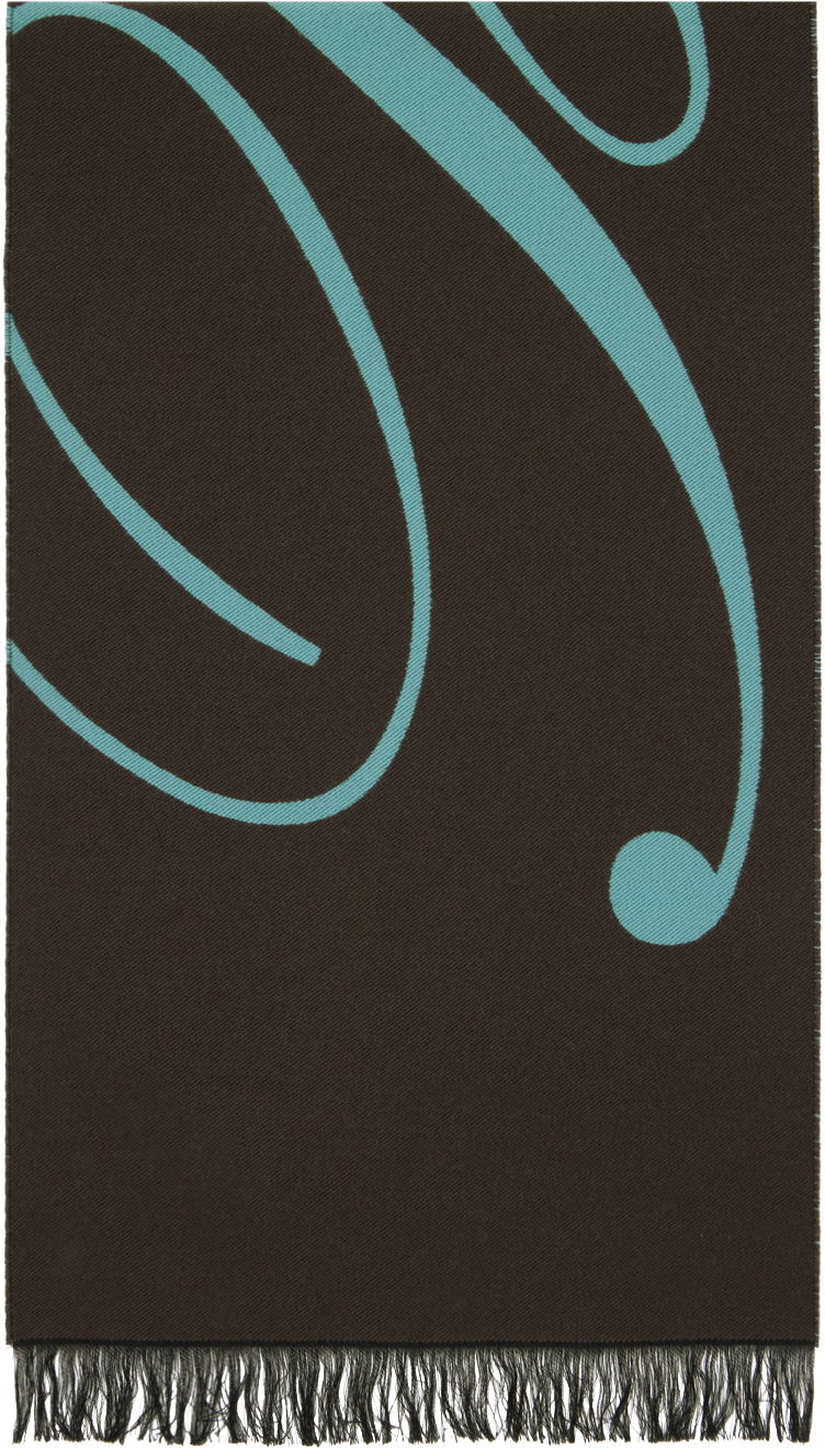 Šal Burberry Logo Wool Silk Scarf Gray / Blue Siva | 8079175