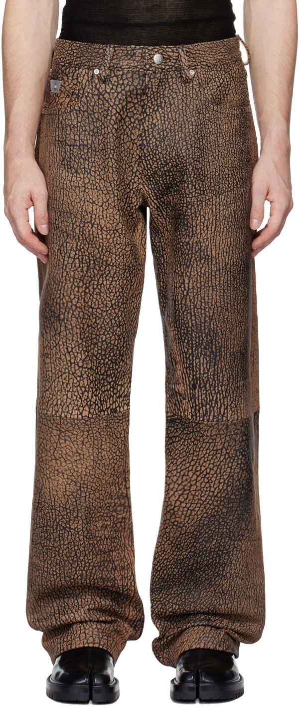 Hlače MISBHV Safari Leather Pants Smeđa | 241M326