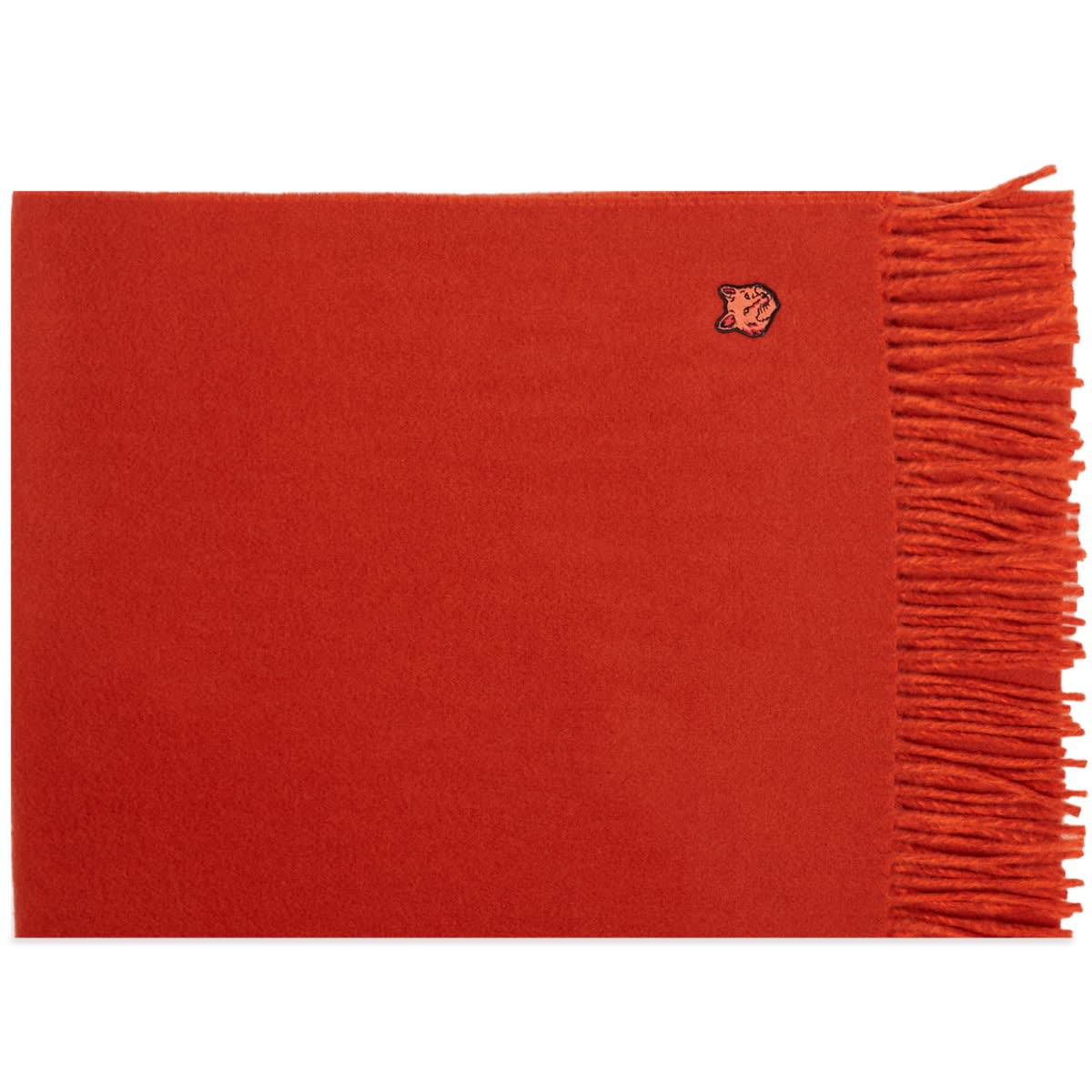 Šal MAISON KITSUNÉ Fox Head Patch Wool Scarf Crvena | LM06201WA0018-M669, 0