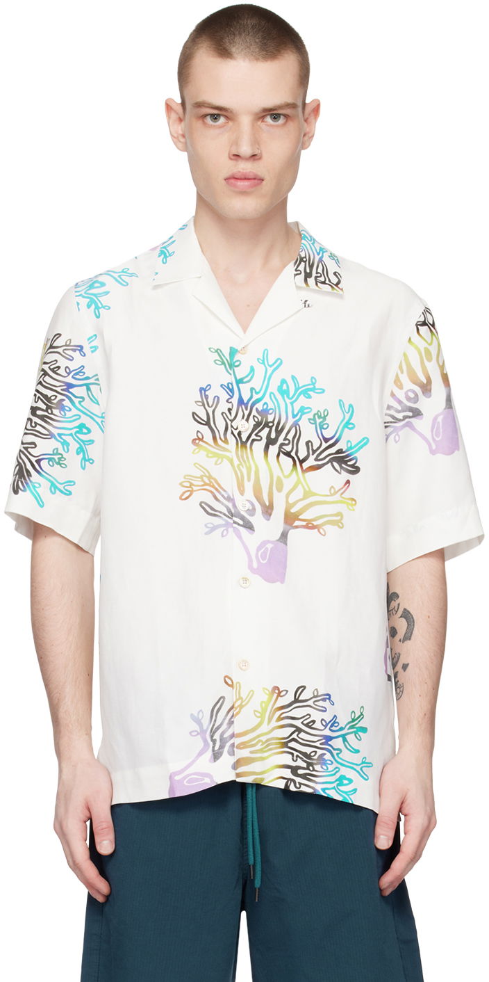 Košulja Paul Smith Paul Smith Coral Print Resort Shirt Bijela | M1R-905U-K01924-02