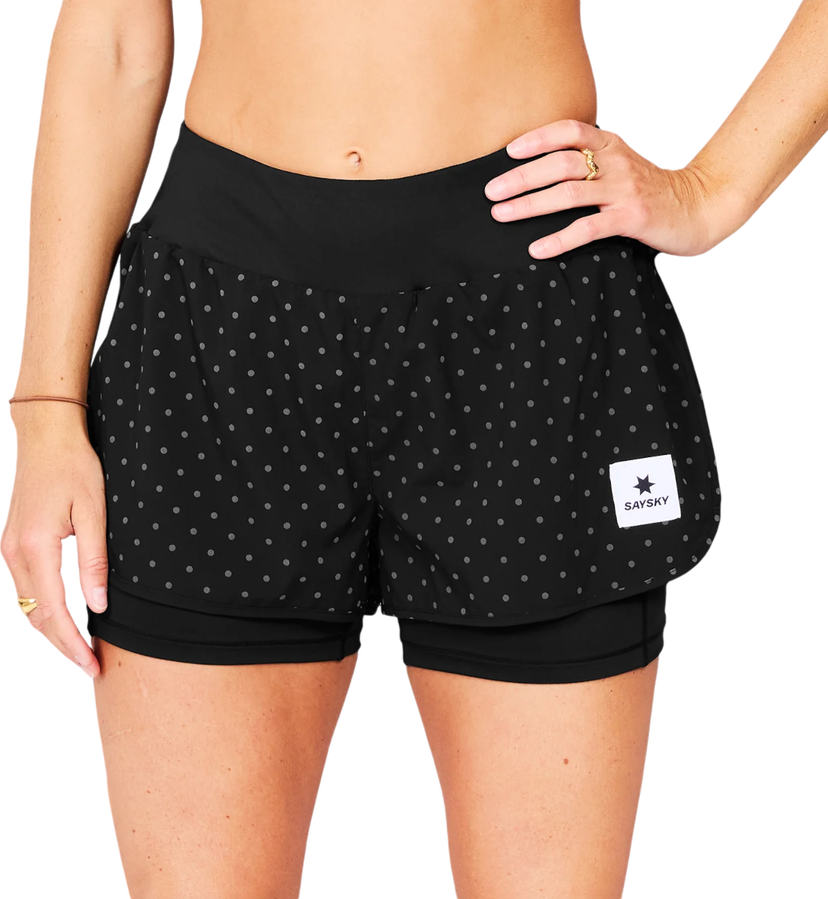 Kratke hlače Saysky Saysky Reflective Polka 2-in-1 Pace Running Shorts Crna | mwrsh01c1018