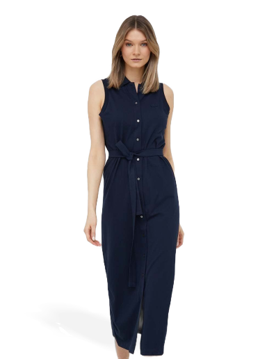 Haljina Lacoste Stretch Cotton Piqué Polo Dress Tamnoplava | EF1107