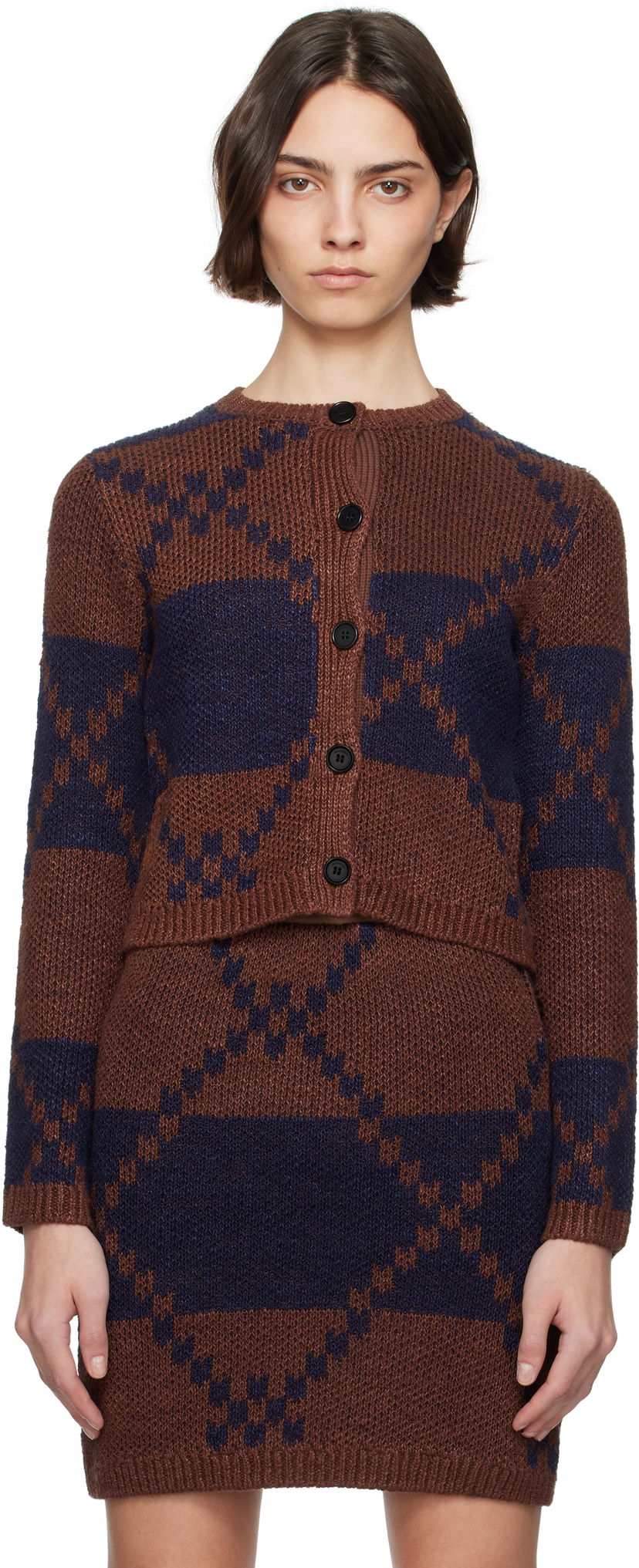 Džemper JW Anderson JW Anderson Fairisle Knit Cardigan Smeđa | KW1411-YN0439