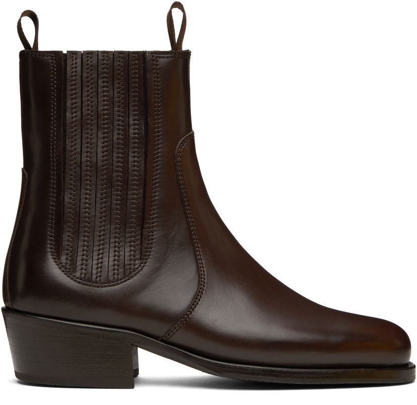 Odjeća LEMAIRE Lemaire Leather Chelsea Boots Smeđa | FO0149 LL0106
