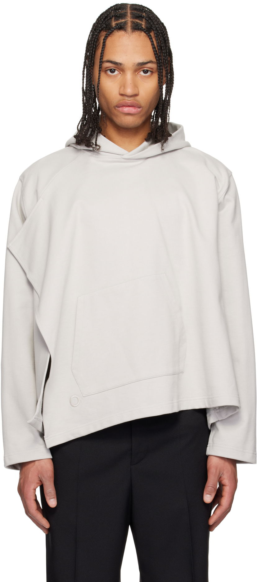 Dukserice Craig Green Craig Green Stone Asymmetrical Hoodie Siva | CGSS25CJEHDY13