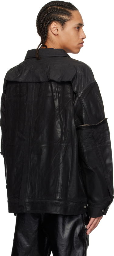 Jakna Rick Owens Rick Owens DRKSHDW Hollywood Jumbo Worker Denim Jacket Crna | DU01E3761 COMW1, 2
