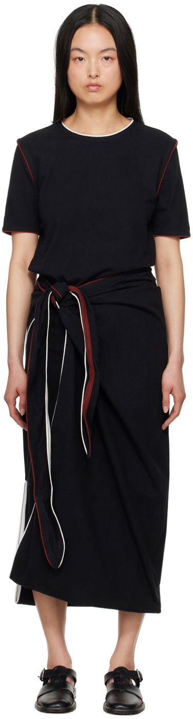 Haljina LEMAIRE Lemaire Wrap Midi Dress Crna | DR1044 LJ1010