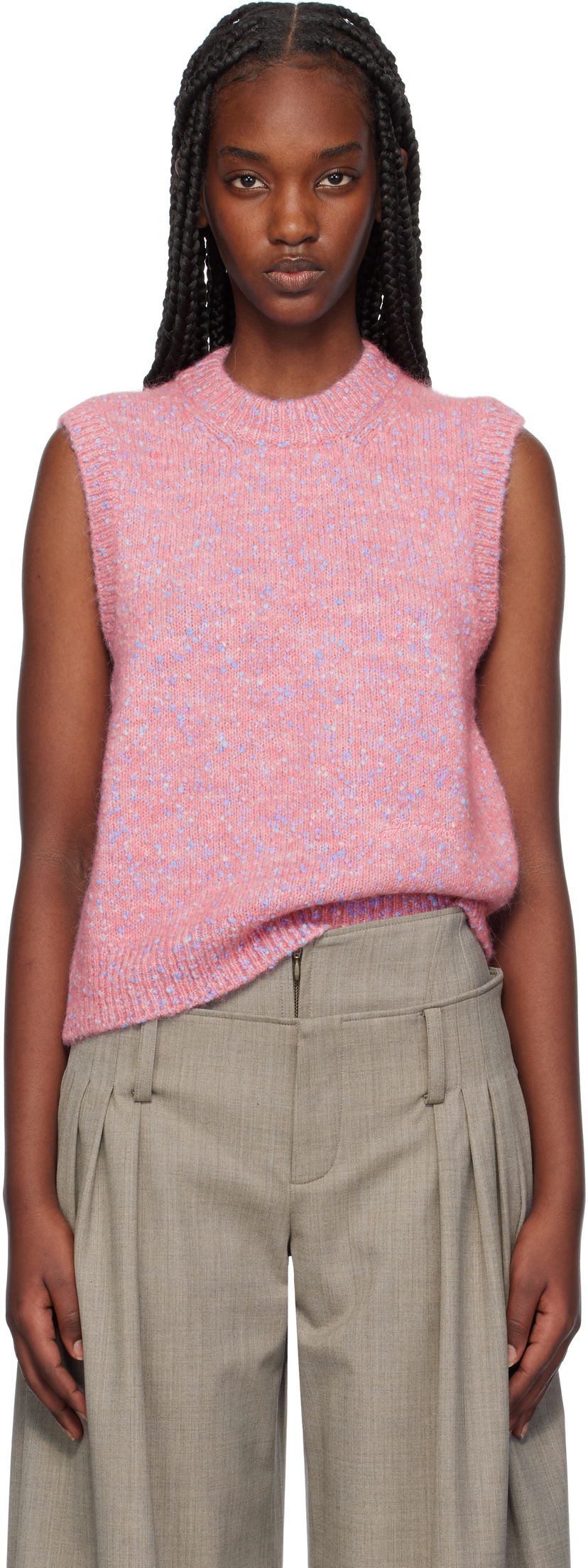 Majica bez rukava GANNI Knit Vest Ružičasta | K2332