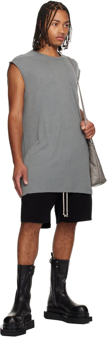 Majica bez rukava Rick Owens Concordians Splintered Tarp Paneled Sleeveless T-shirt Siva | RU02E1168 JR, 3