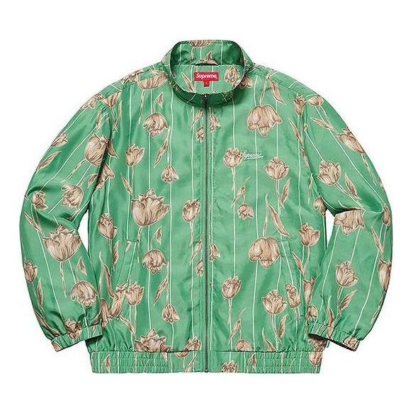 Vjetrovka Supreme Floral Silk Track Jacket Zelena | SUP-SS19-10345