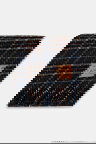 Šal GANNI Double Face Wool Check Scarf Višebojno | A6933, 1