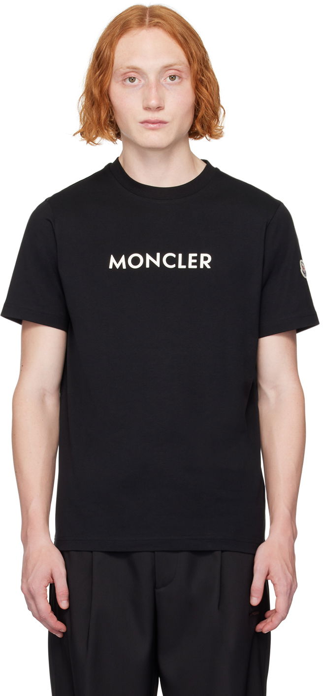 Majica kratkih rukava Moncler Black Bonded-Logo T-Shirt Crna | J20918C0003489AJS