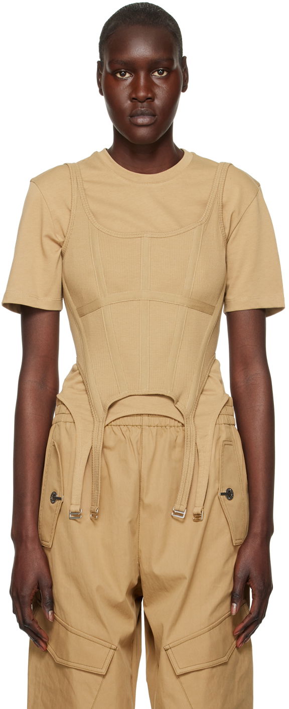 Majica bez rukava Dion Lee Combat Corset Tank Top Bež | C3095R23