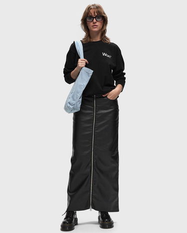 Suknja Won Hundred Faux Leather Midi Skirt With Front Zip Crna | 3042-16010, 1
