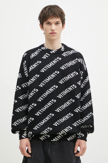 Džemper VETEMENTS VETEMENTS Monogram Warm Knit Sweater Crna | UA66KN150B, 0