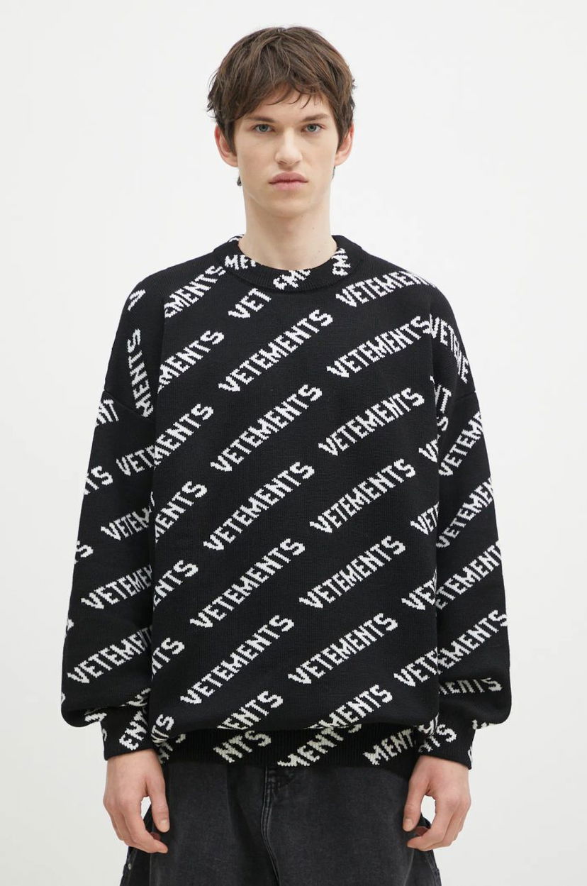 Džemper VETEMENTS VETEMENTS Monogram Warm Knit Sweater Crna | UA66KN150B