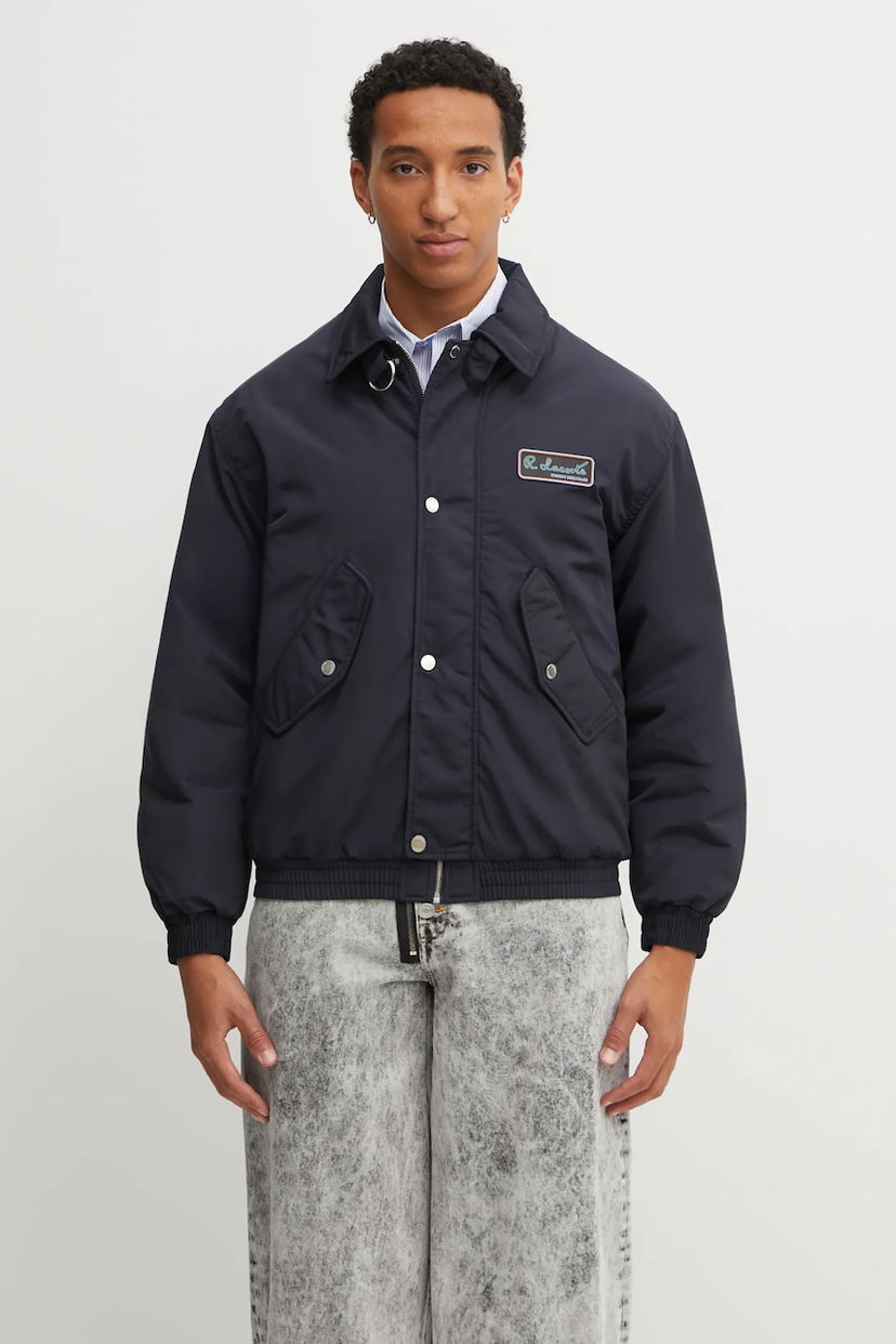Bomber jakna Lacoste Padded Bomber Jacket with Collar and Chest Patch Tamnoplava | BH5167